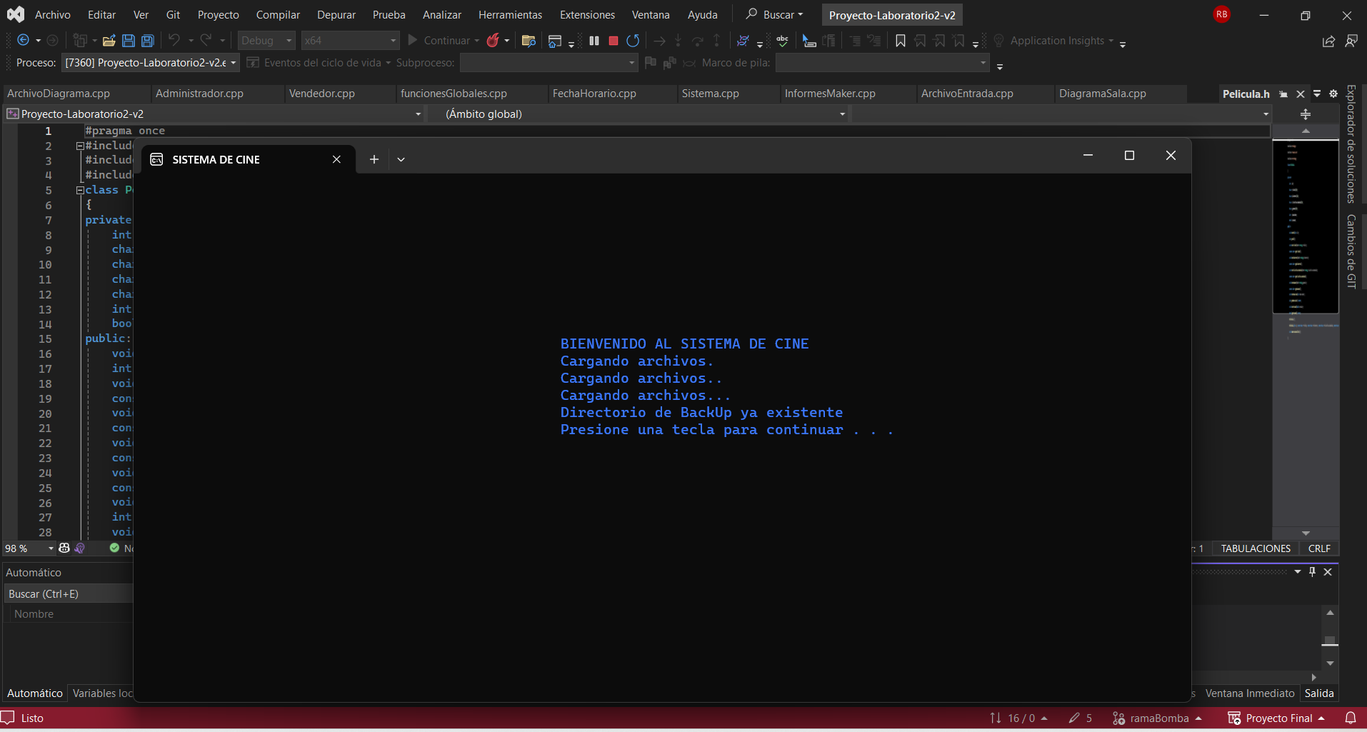 Proyecto 5, software de cine