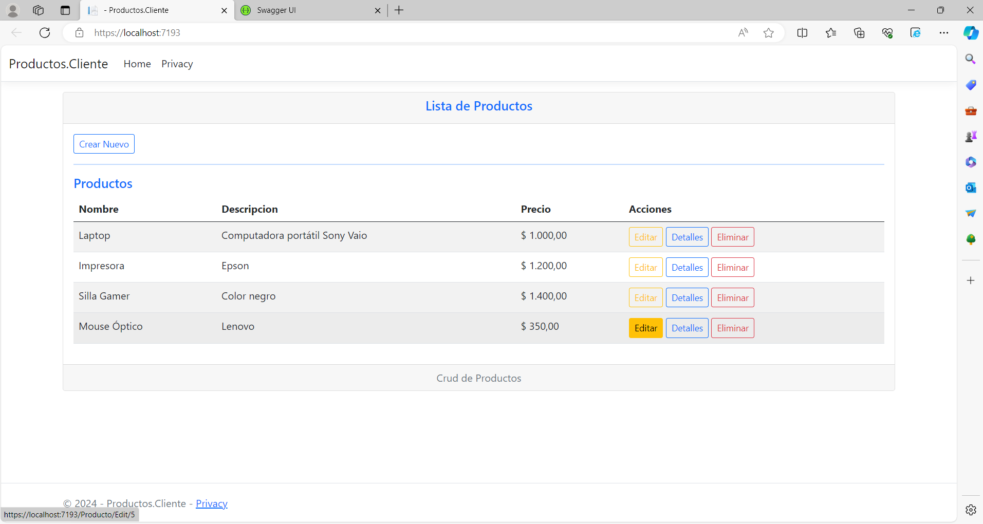 Proyecto 6, API de Productos